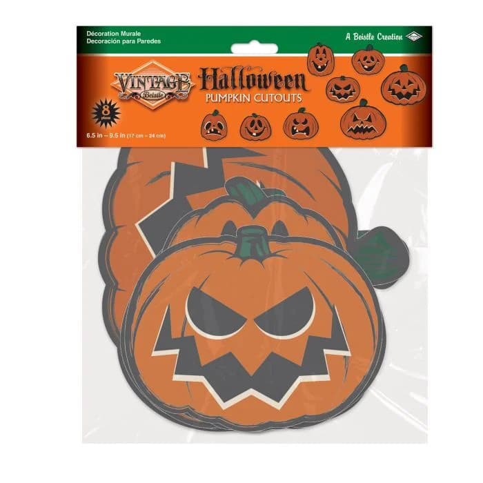 Vintage Halloween Pumpkin Cutouts - Pk 8