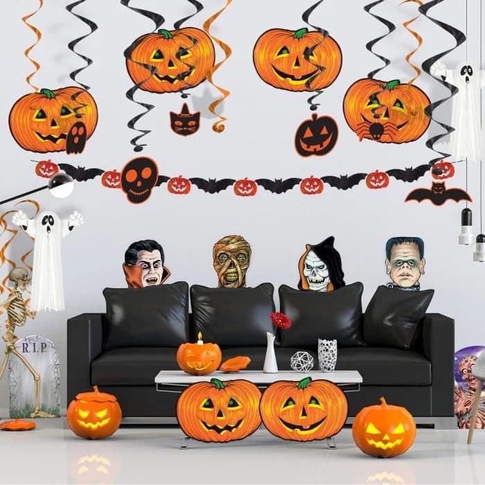 Pumpkin & Bat Streamer (2M)