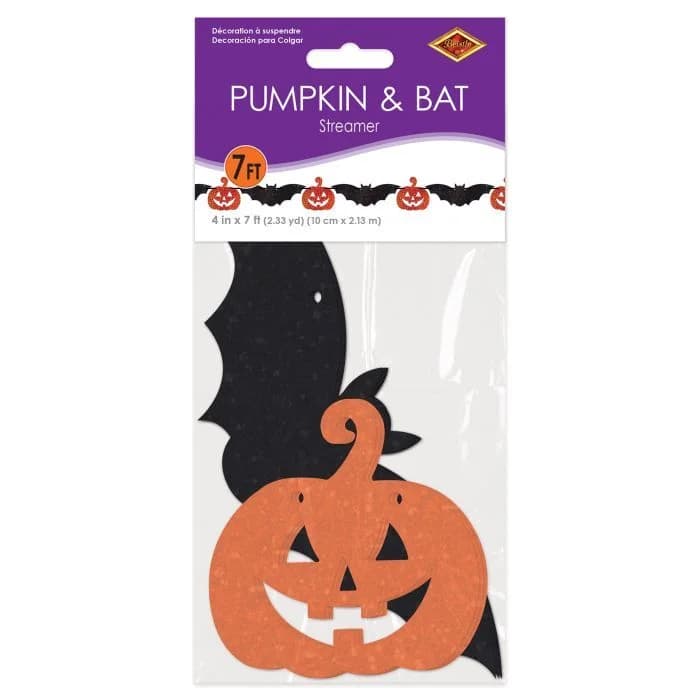 Pumpkin & Bat Streamer (2M)