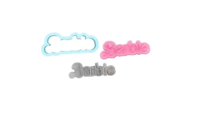 Barbie Word Cookie Cutter & Stamp Set