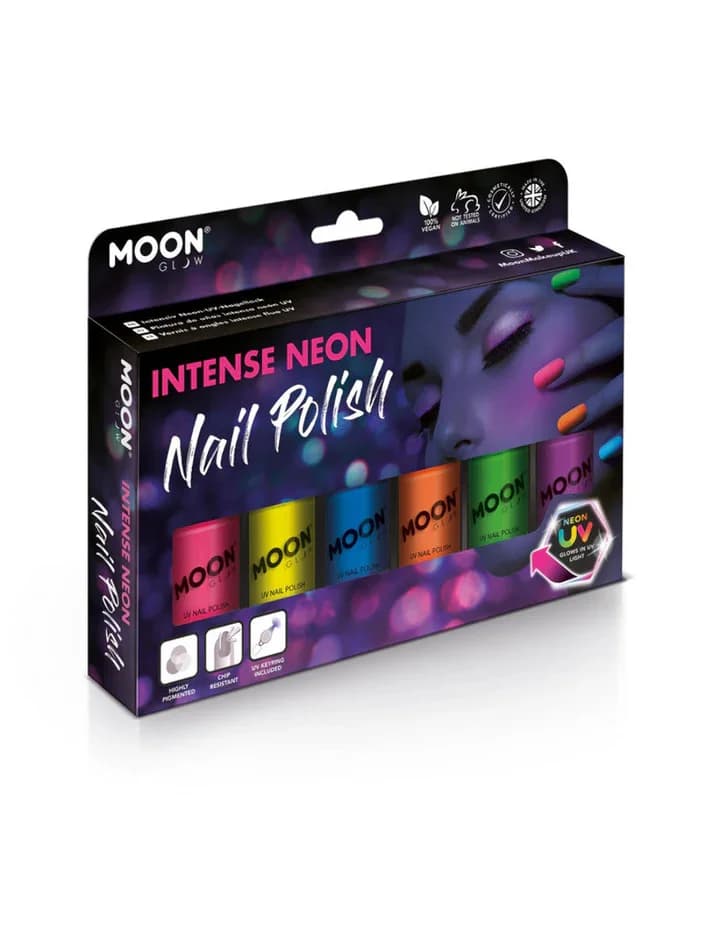 Moon Glow Intense Neon UV Nail Polish, Assorted - Box of 6