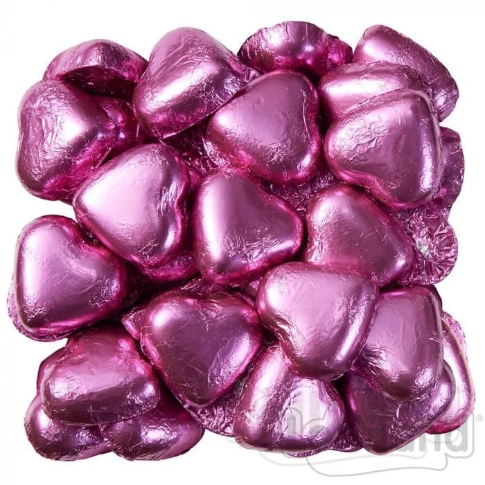 Hot Pink Chocolate Hearts (500g)