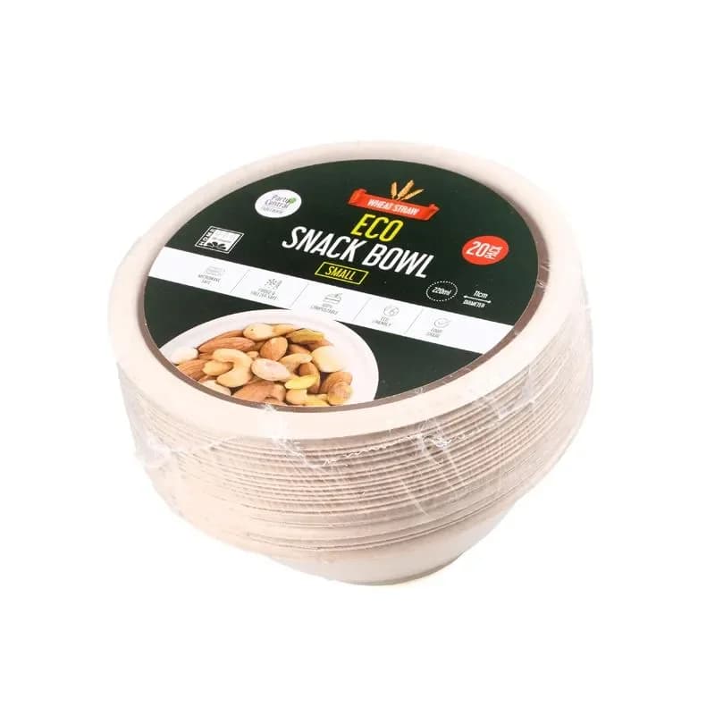 Eco-Friendly Wheat Straw Small Snack Bowls (220ml) - Pk 20