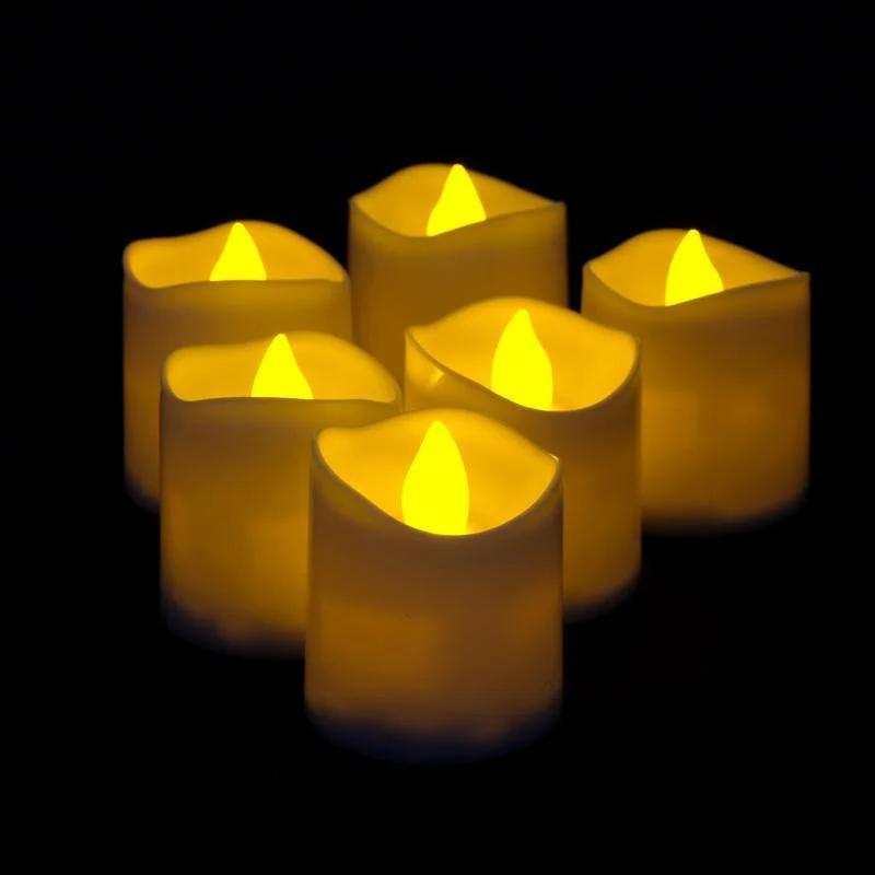Flameless Warm LED White Votive Candles (4.8cm) - Pk 6