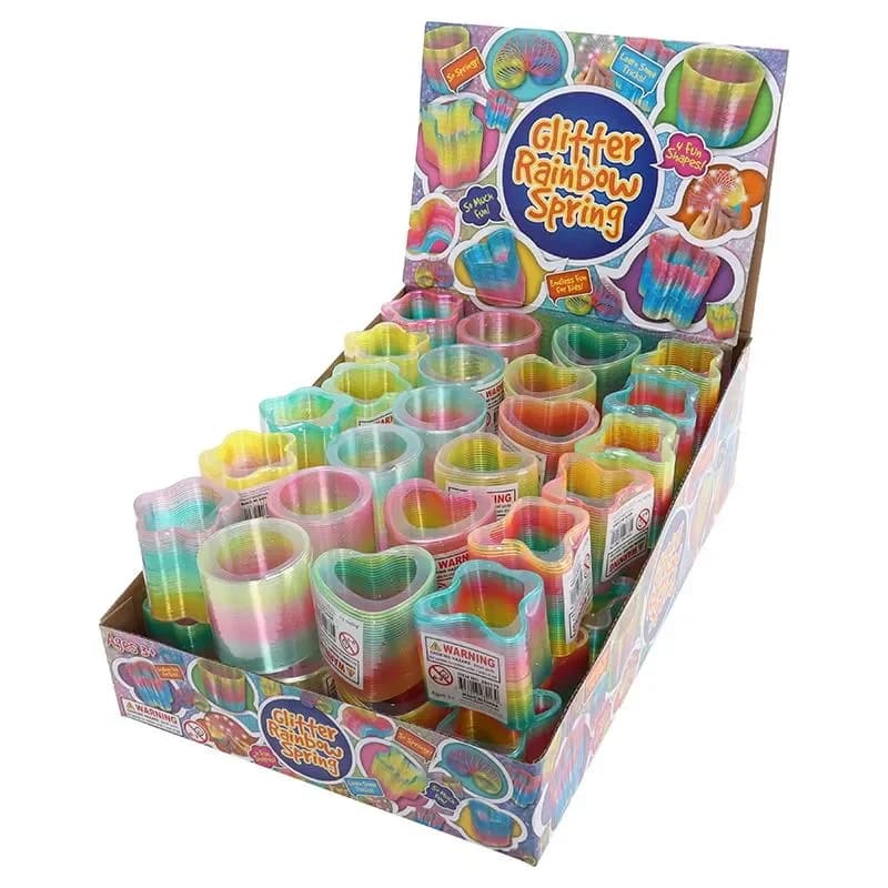 Glitter Rainbow Slinky Spring Toy (Asstd. Designs)