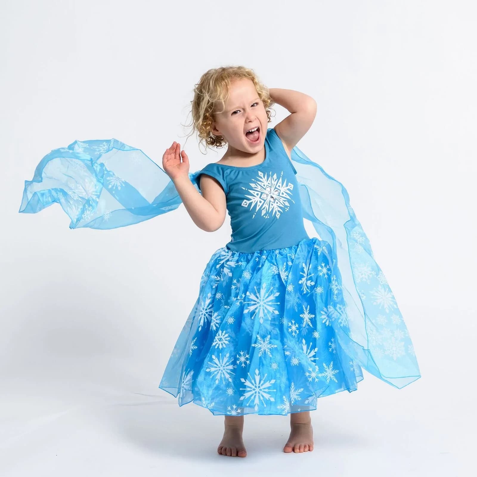Kids Snowflake Frozen Dress Costume, view 2