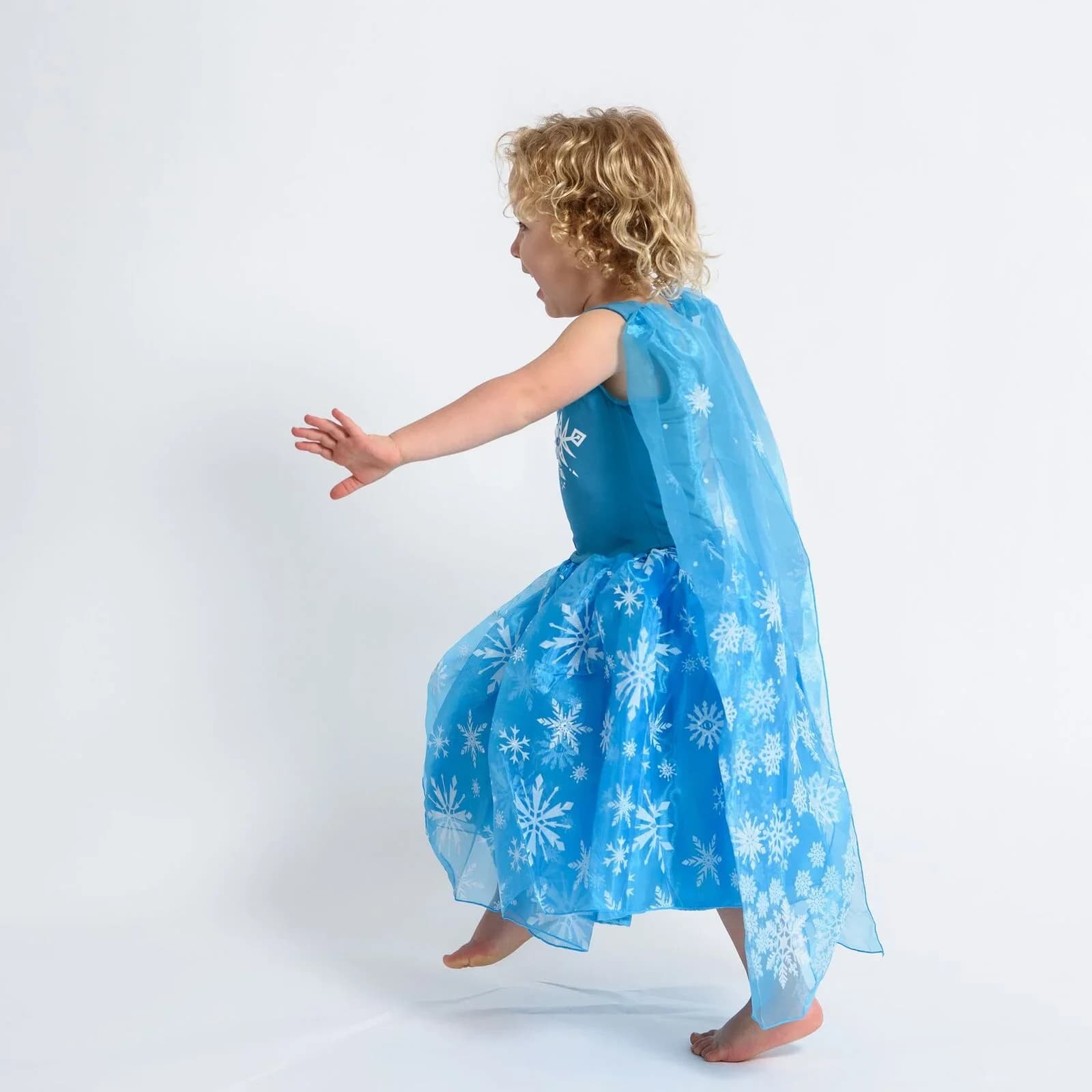 Kids Snowflake Frozen Dress Costume, view 3