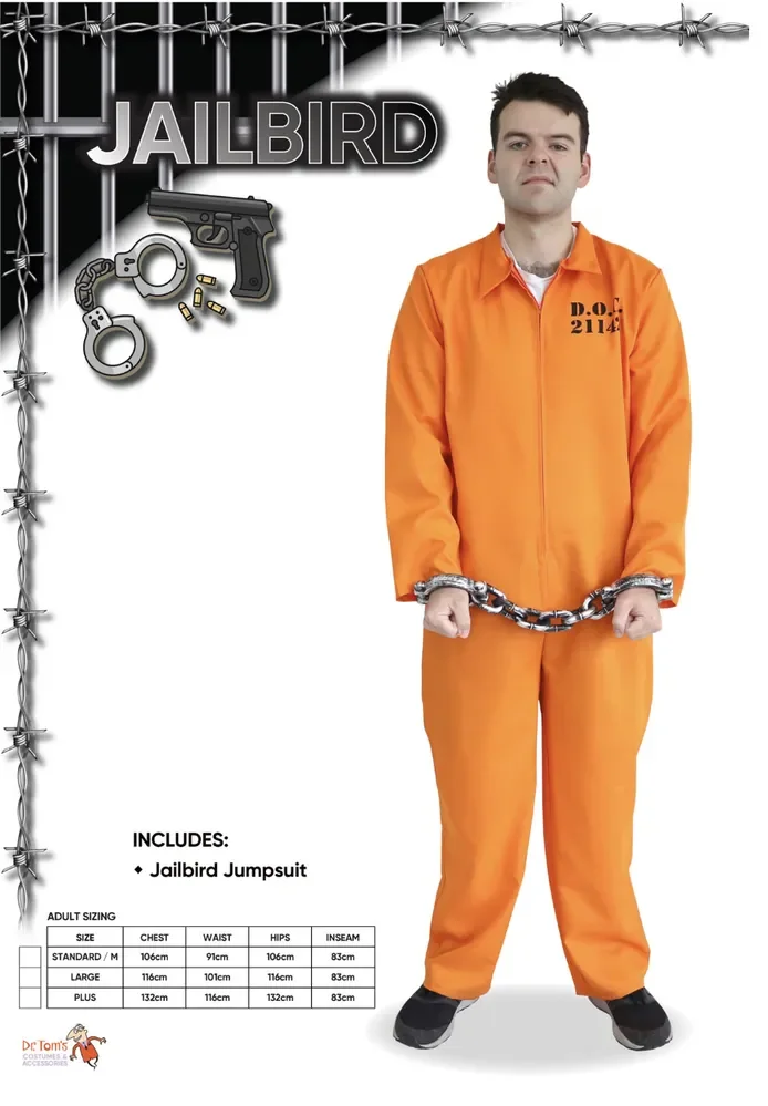 Adults Jailbird Prisoner Costume