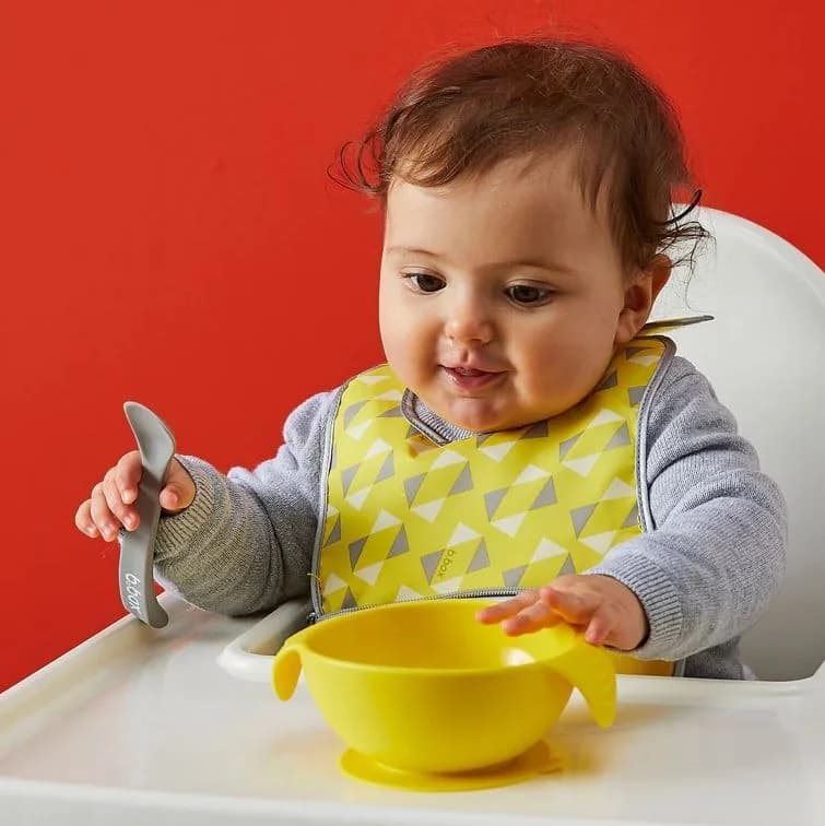 Lemon Sherbet Silicone First Feeding Set