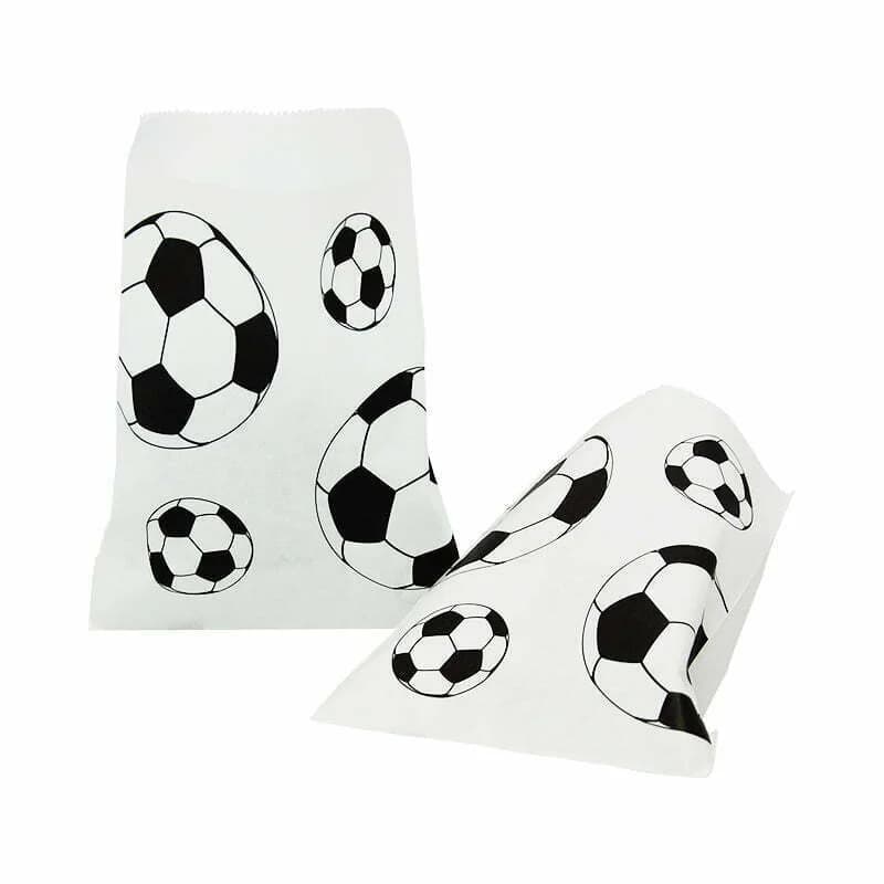 Soccer Printed Paper Goodie Bags - Pk 8