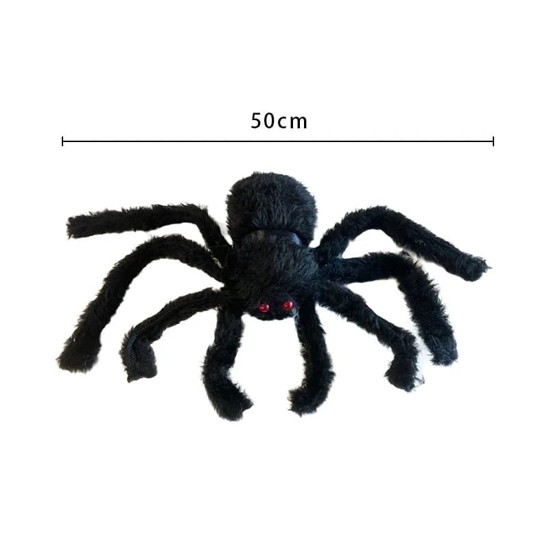 Black spider prop measuring 50 cm