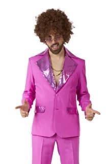 Adults Pink Disco Suit Costume