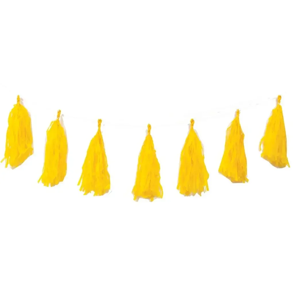Yellow Tissue Tassel Garland (3M)