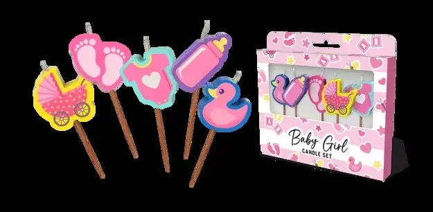 Baby Girl Novelty Candle Pack - Pk 5