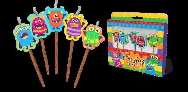 Monsters Novelty Candle Pack - Pk 5
