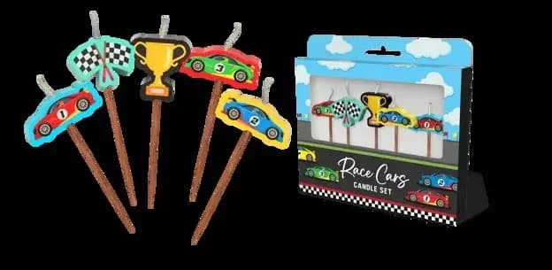 Race Car Novelty Candle Pack - Pk 5