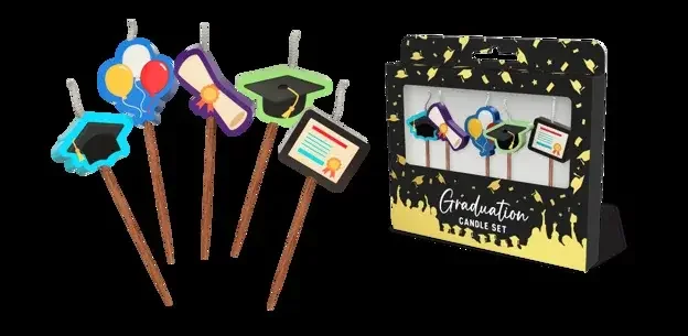 Graduation Novelty Candle Pack - Pk 5