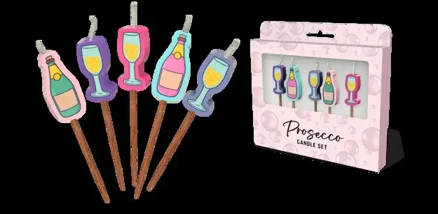 Prosecco Novelty Candle Pack - Pk 5