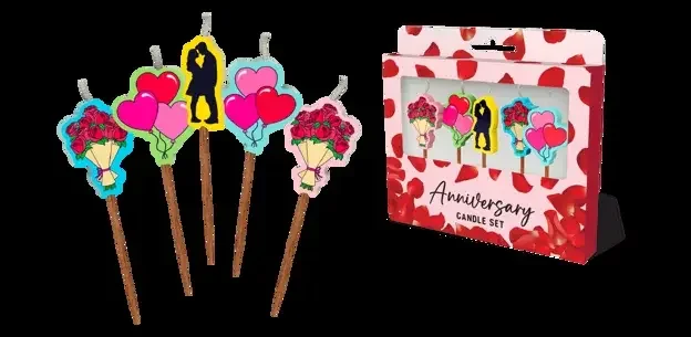 Anniversary Novelty Candle Pack - Pk 5