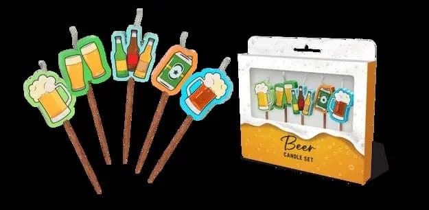 Beer Novelty Candle Pack - Pk 5