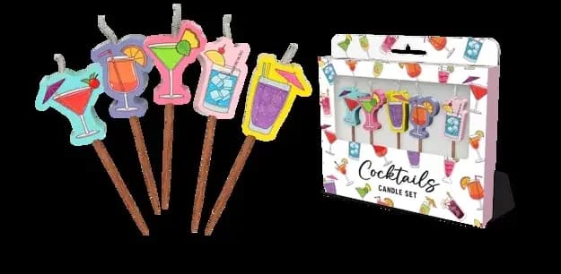 Cocktails Novelty Candle Pack - Pk 5