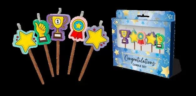 Congratulations Novelty Candle Pack - Pk 5
