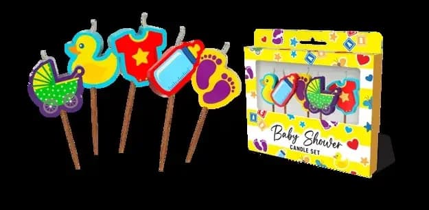 Baby Shower Novelty Candle Pack - Pk 5