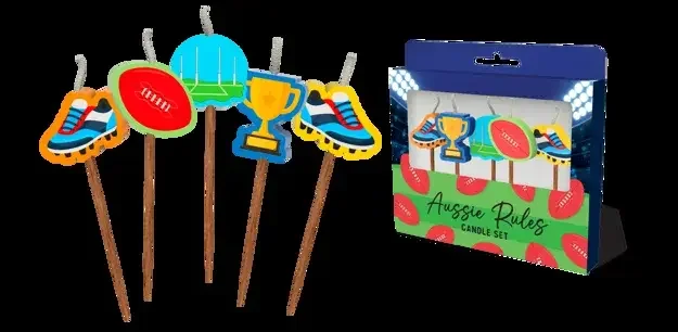 Aussie Rules Novelty Candle Pack - Pk 5