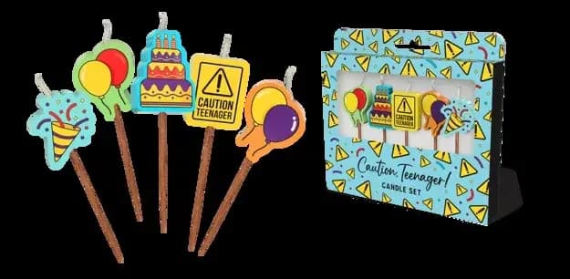 Caution Teenager Novelty Candle Pack - Pk 5