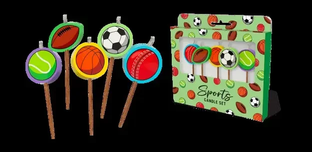 Sports Novelty Candle Pack - Pk 5