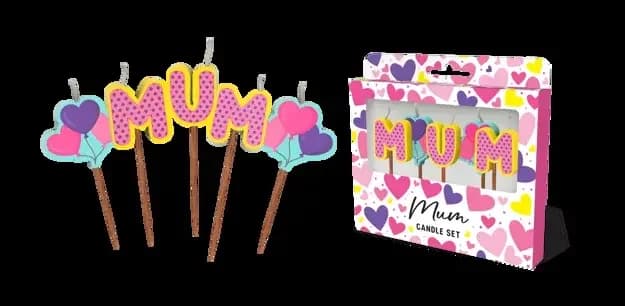 Mum Novelty Candle Pack - Pk 5
