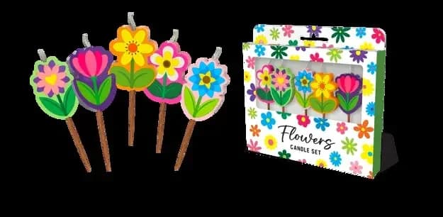 Flowers Novelty Candle Pack - Pk 5