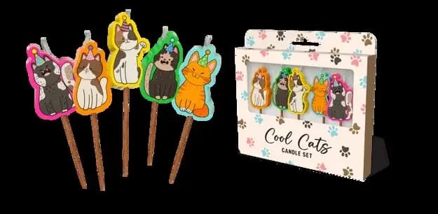 Cool Cats Novelty Candle Pack - Pk 5