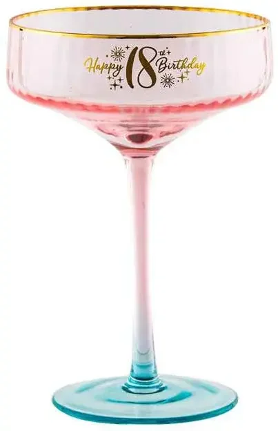 18th Fluted Pink Coupe Glass (300 ml)