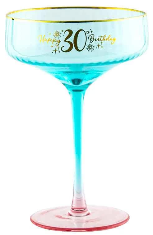 30th Fluted Coupe Glass