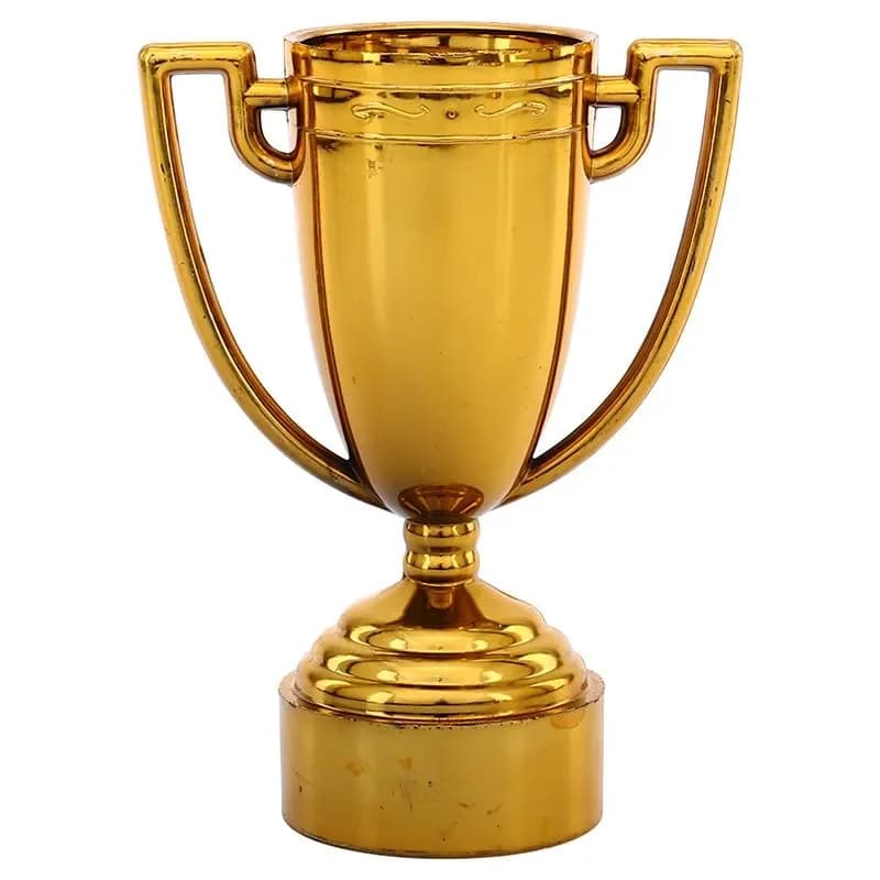 Plastic Gold Medal Trophies (5x8cm) - Pk 3