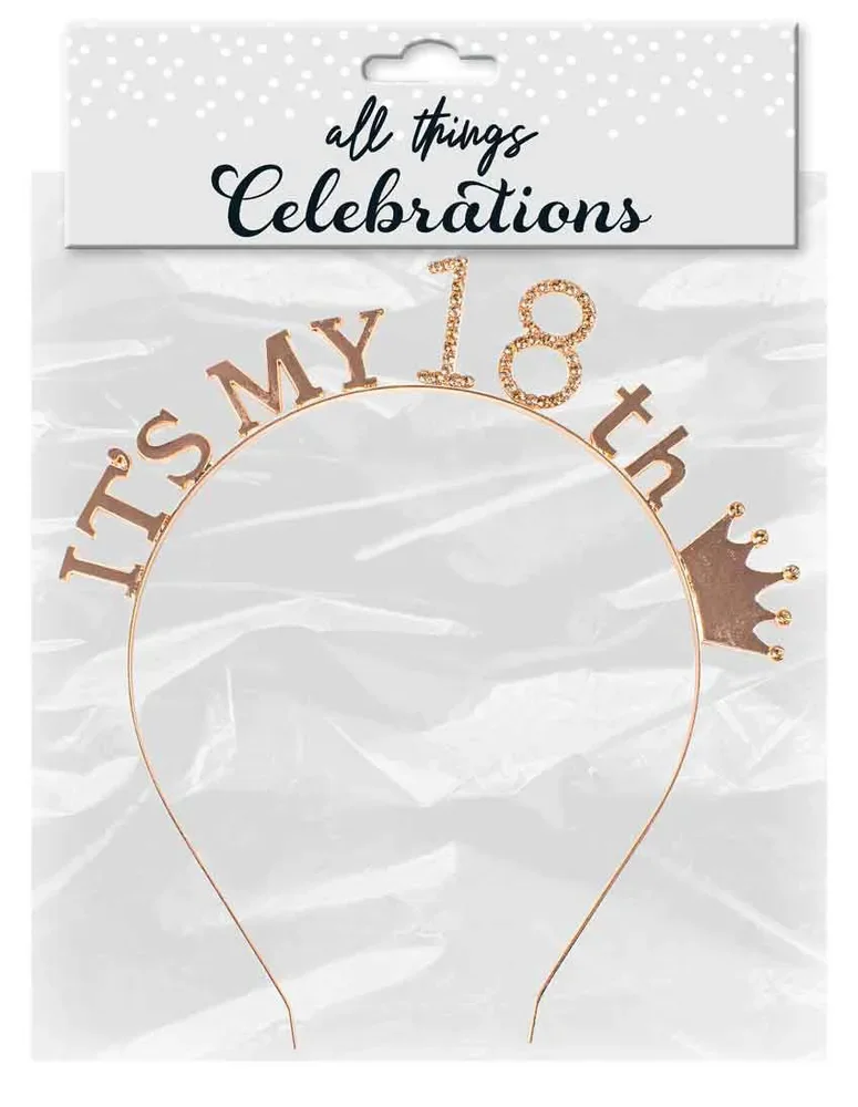 It's My 18th Rose Gold Headband