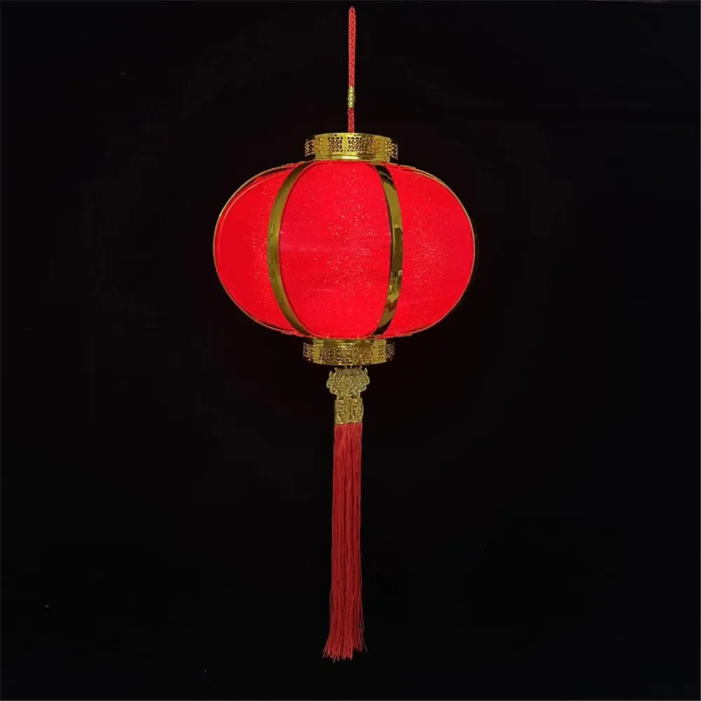 LED Hanging Lantern – Red (30 cm Diameter)