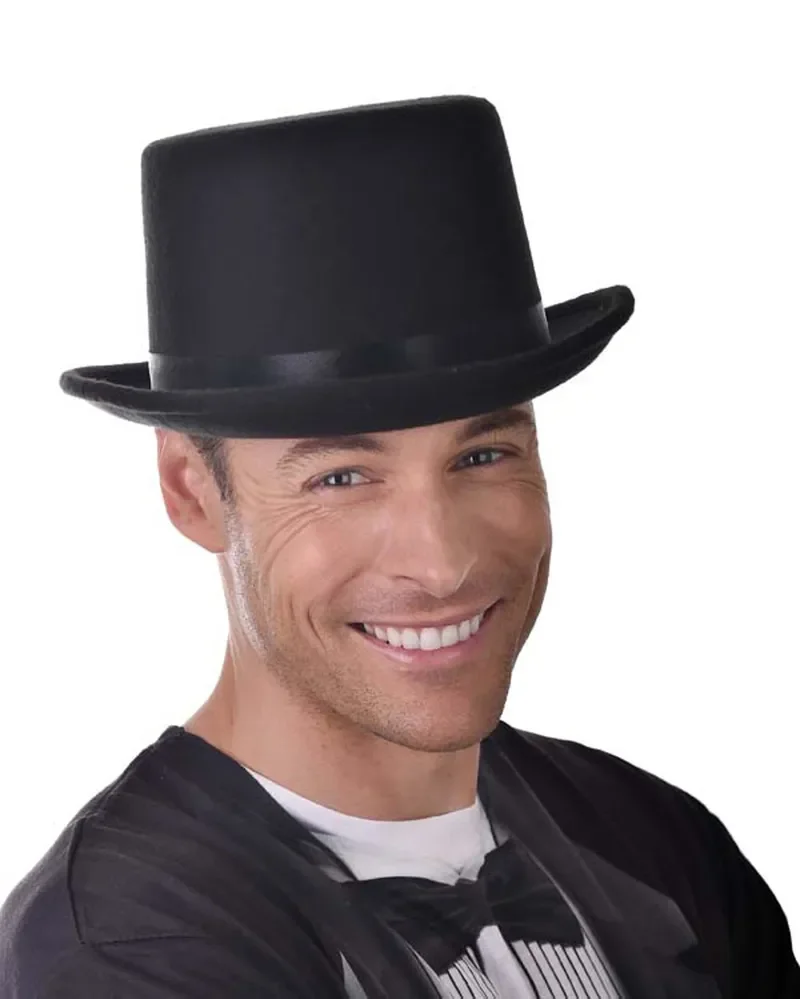 Top Hat Deluxe Black with Elastic Inner (One Size)