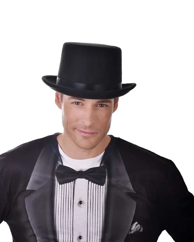 Top Hat Deluxe Black with Elastic Inner (One Size)