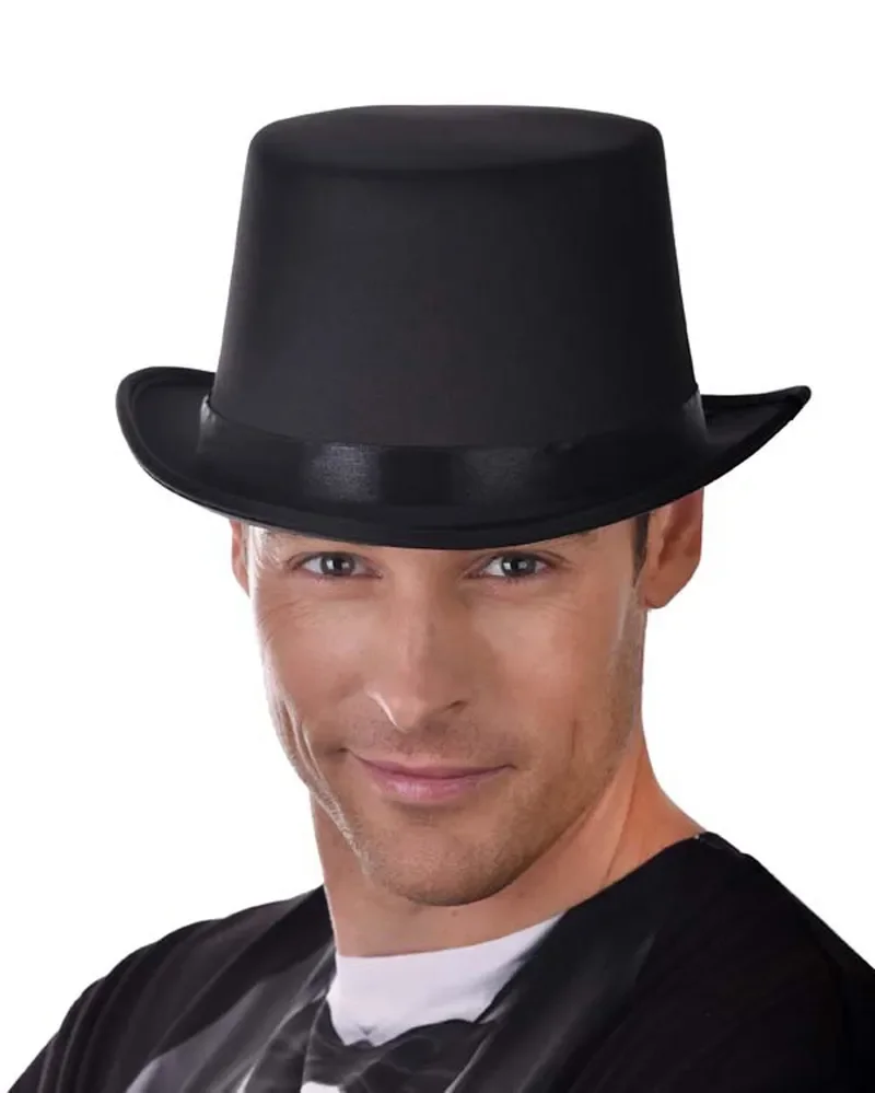 Top Hat Deluxe Black with Elastic Inner (One Size)