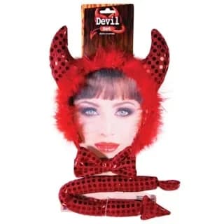 Red Sequin Devil Kit – Adults (3-Piece Set)