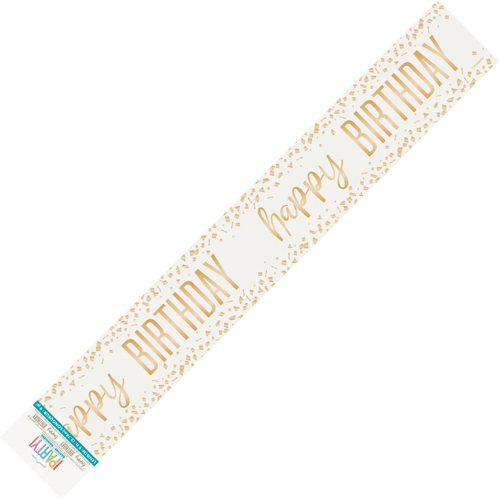 Happy Birthday Gold Confetti Banner (9ft)