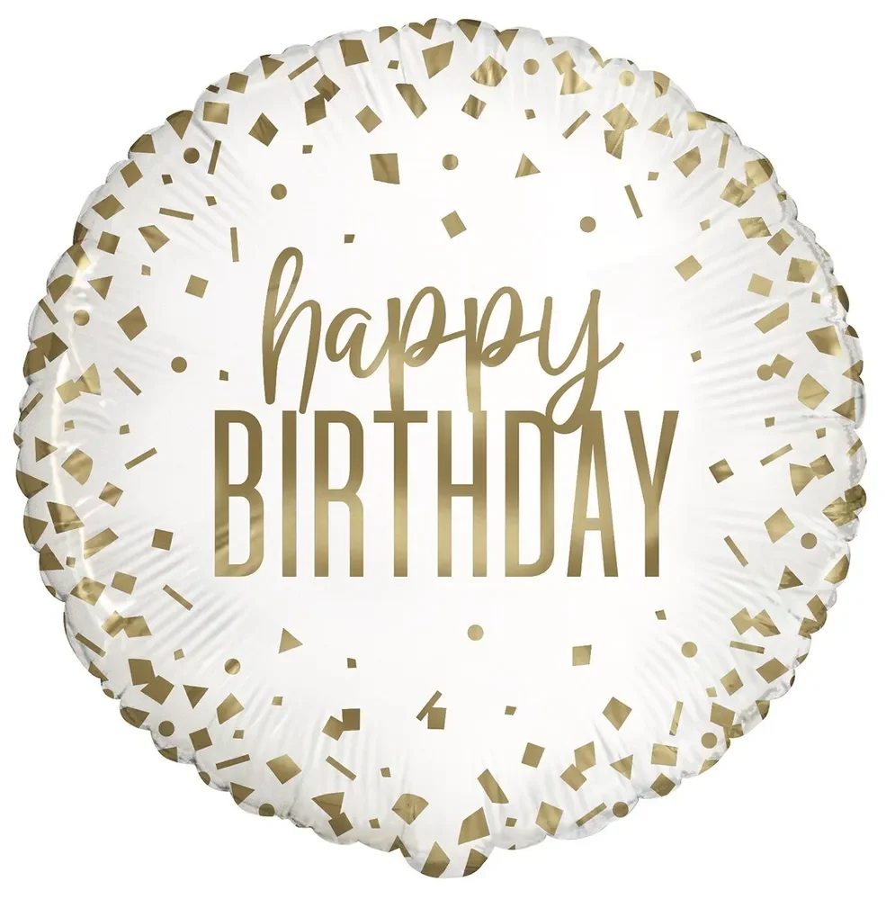 Confetti Gold Birthday Foil Balloon (45.72 cm) - Pk 1