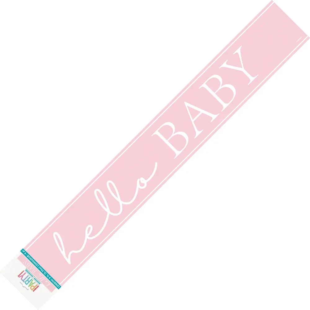 Hello Baby Pink Baby Shower Banner (274 cm)