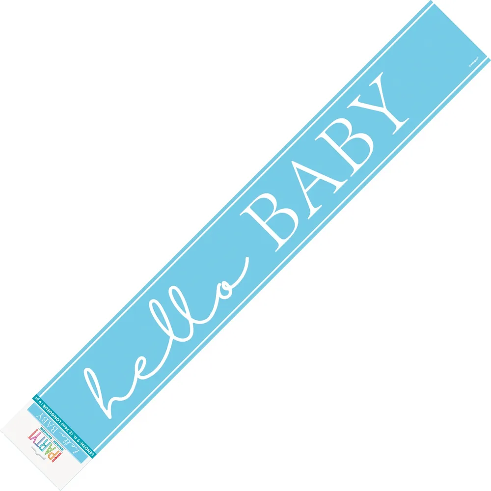 Hello Baby Blue Baby Shower Banner (9ft)