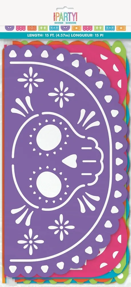 Papel Picado Plastic Banner (457 cm) - Pk 3