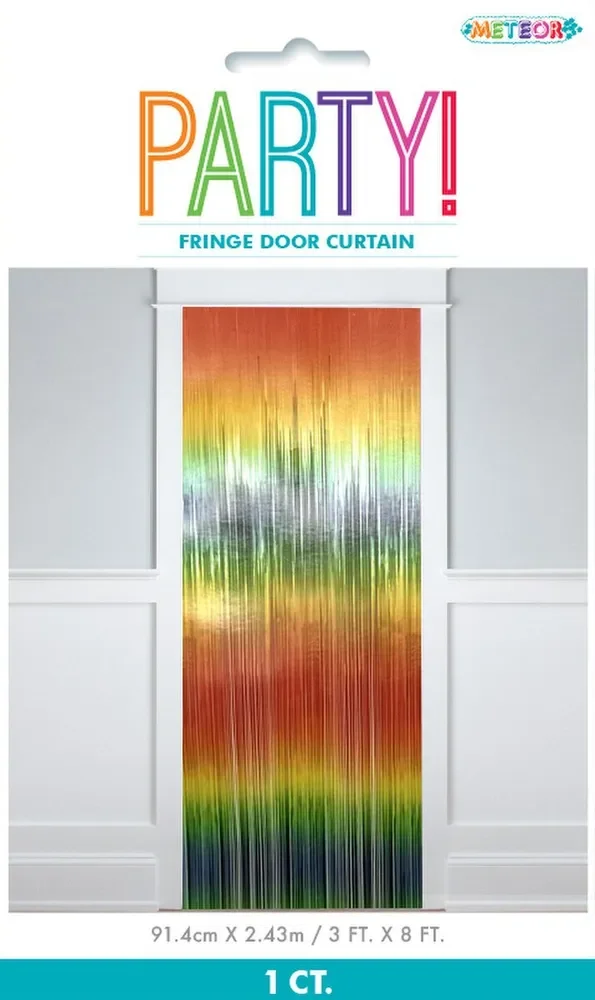 Vibrant Rainbow Fringe Door Curtain (90 x 240 cm)