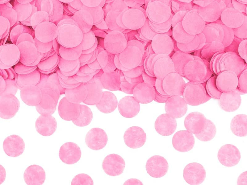 Pink tissue paper confetti circles