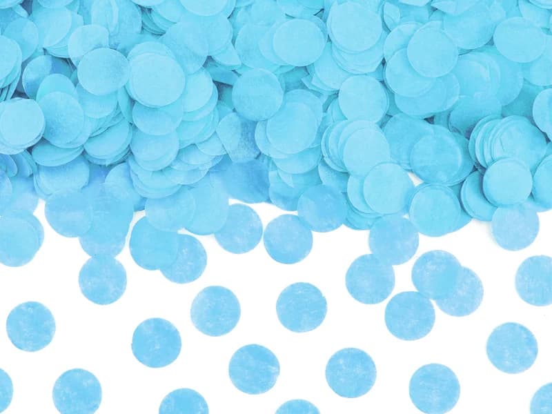 Blue tissue paper confetti circles